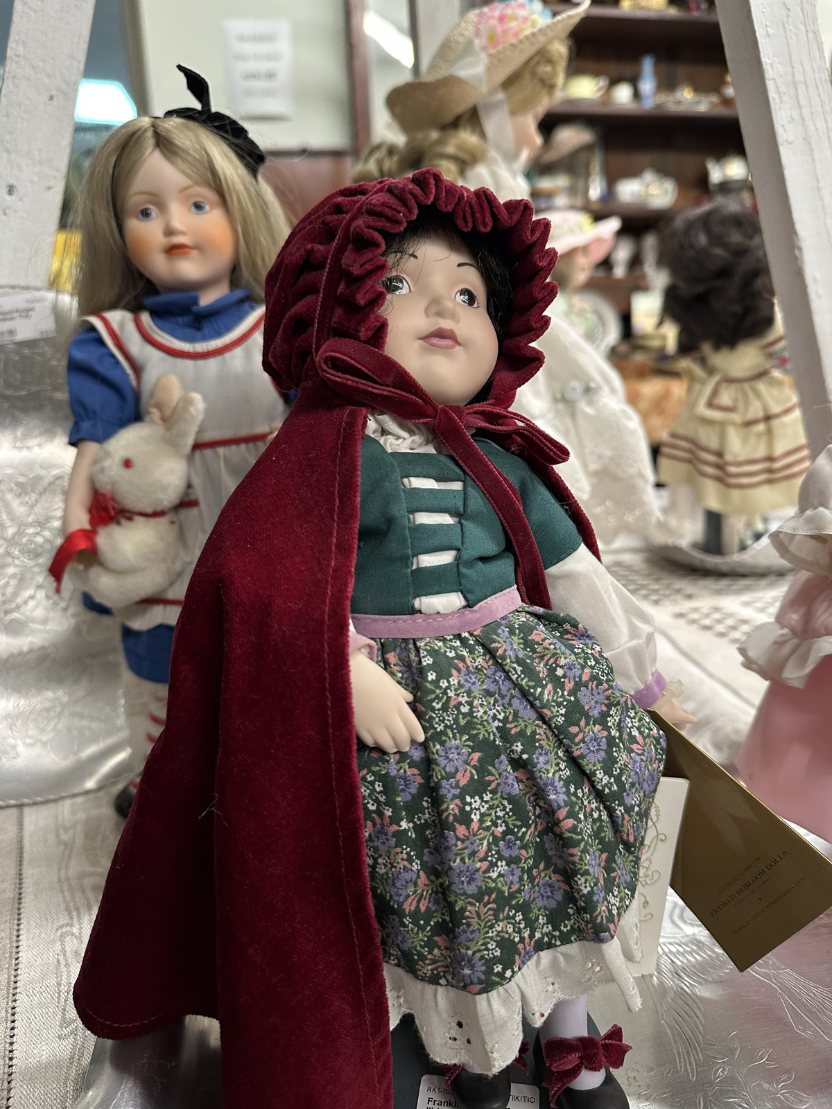 Vintage dolls and nostalgic collectibles inside Triangle Trading Post
