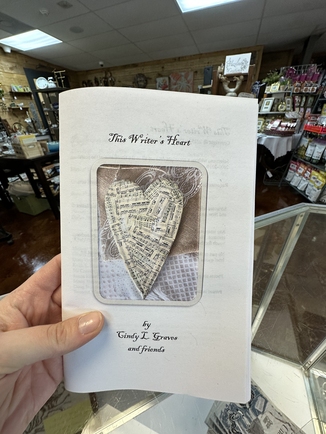 Handmade heart artwork featured at Triangle Trading Post