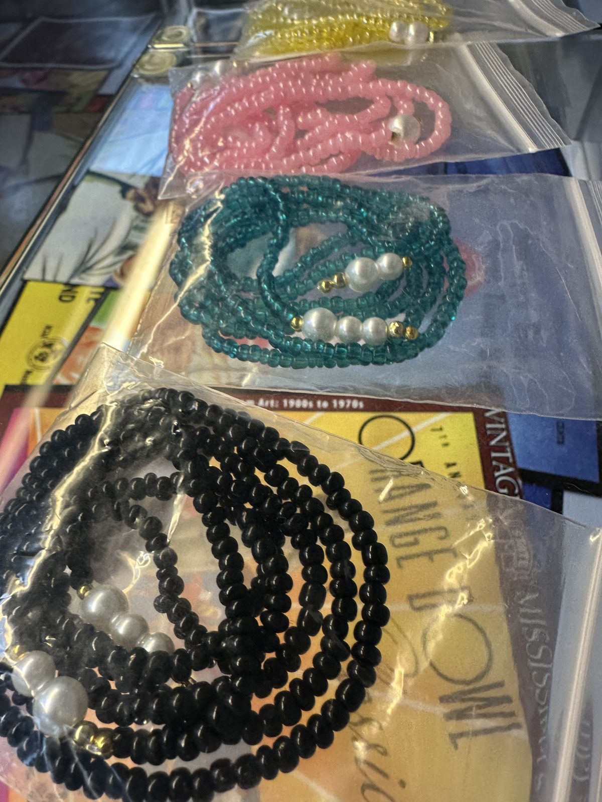 Colorful handmade bead strands from Beads by Julia Kate