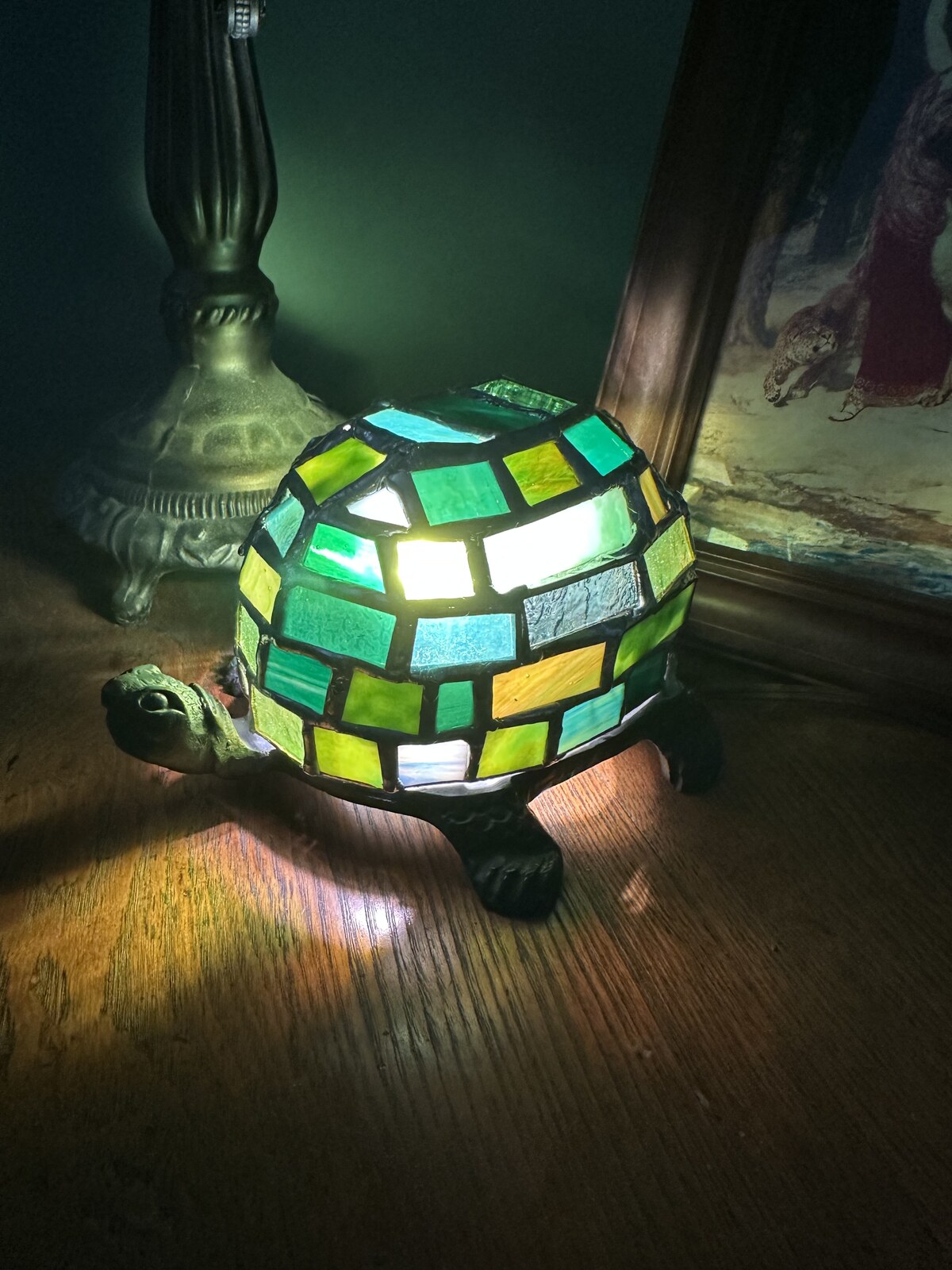 Small stained glass lamp made through June Moon at Triangle Trading Post