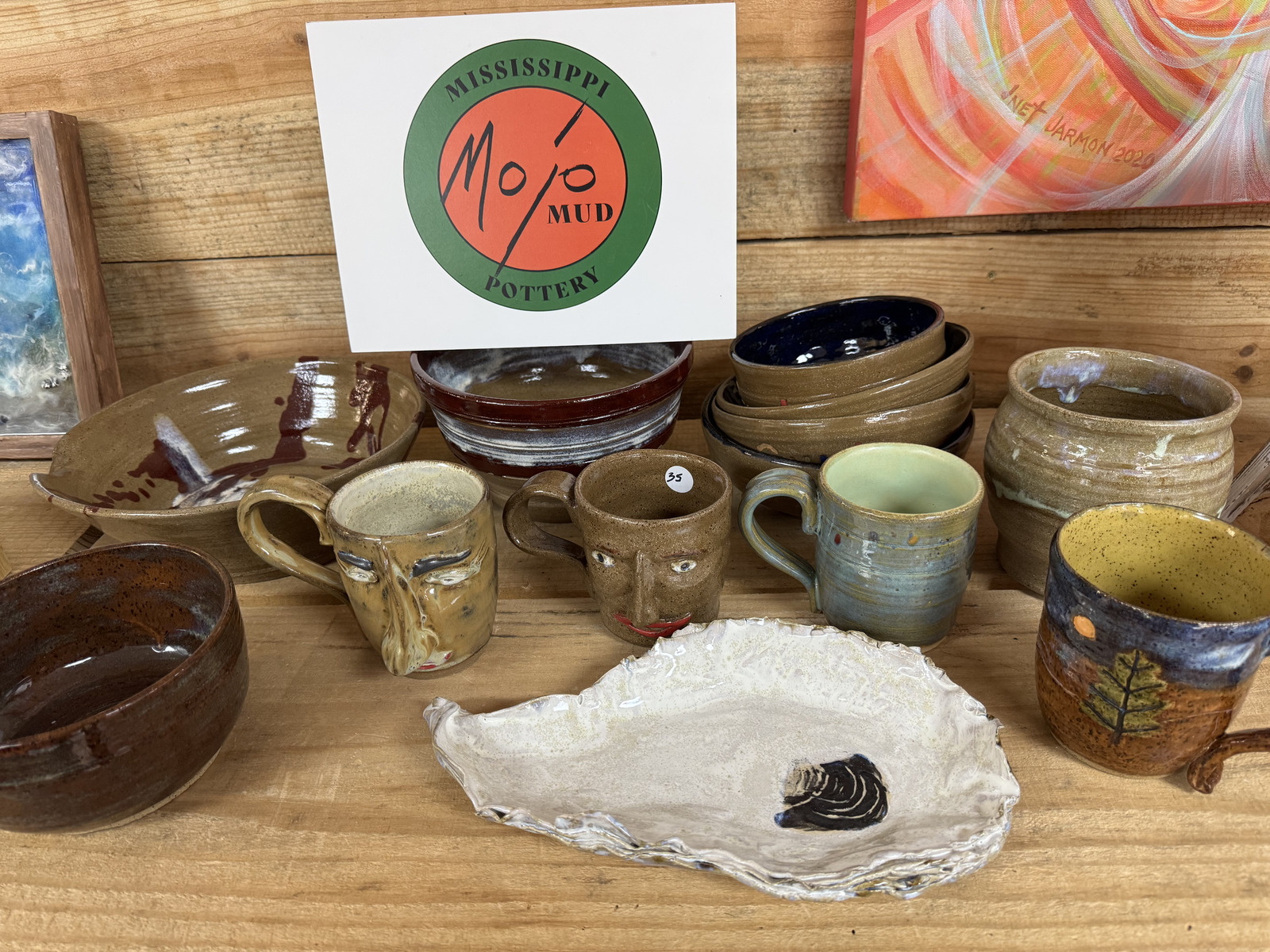 Mojo Mud Pottery ceramics inside Triangle Trading Post