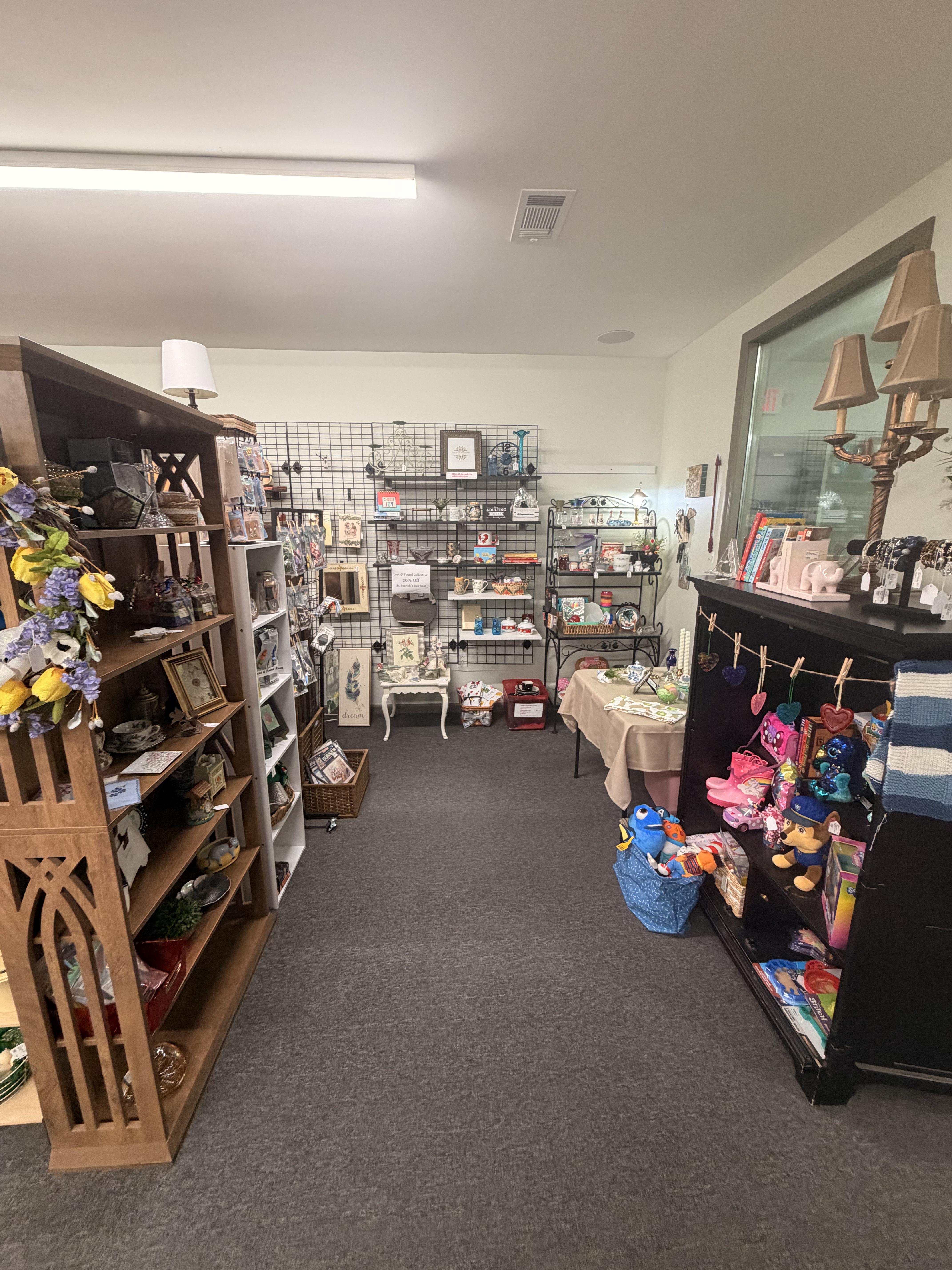 A styled vendor booth at Triangle Trading Post