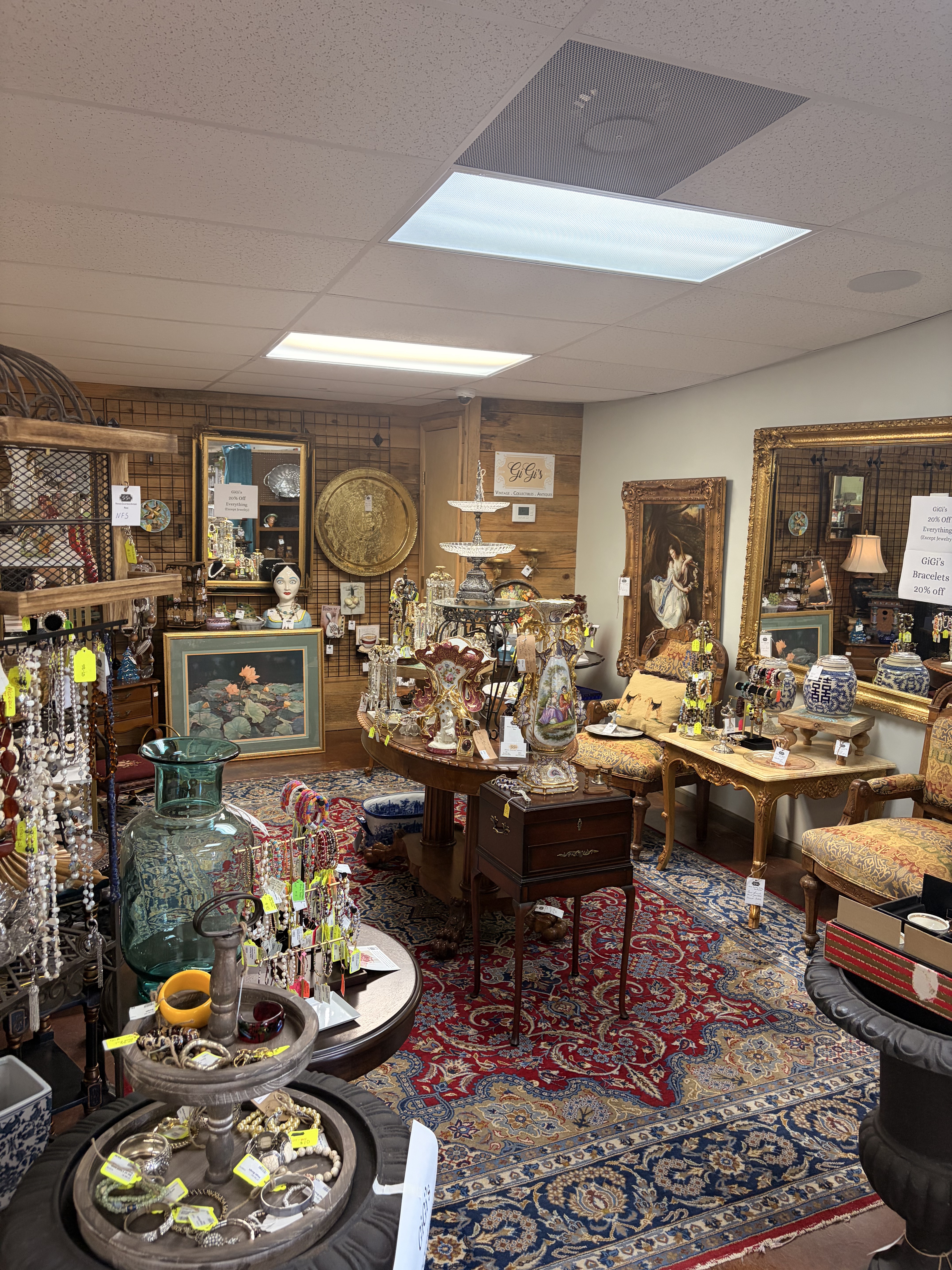 Vendor merchandise inside Triangle Trading Post