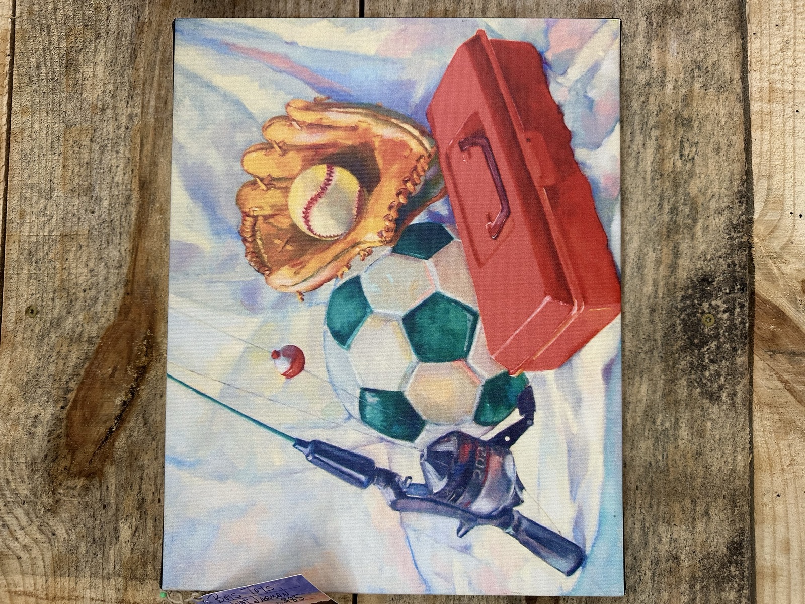 Watercolor still life painting of sports equipment