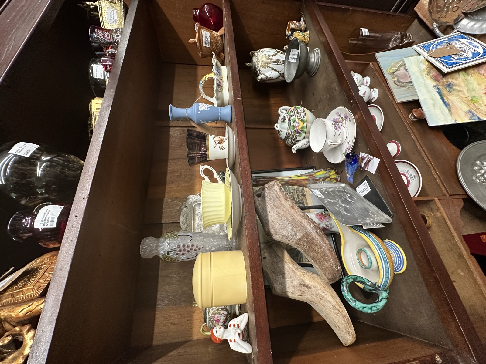 Antique pieces and art display at BackRho