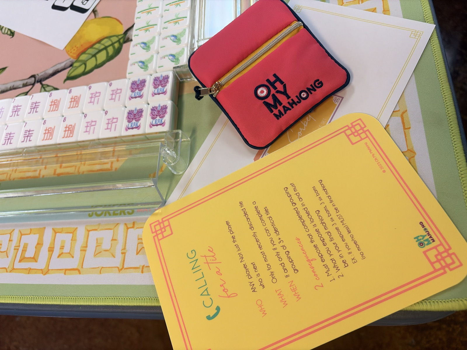 Mahjong tiles and game accessories at Triangle Trading Post