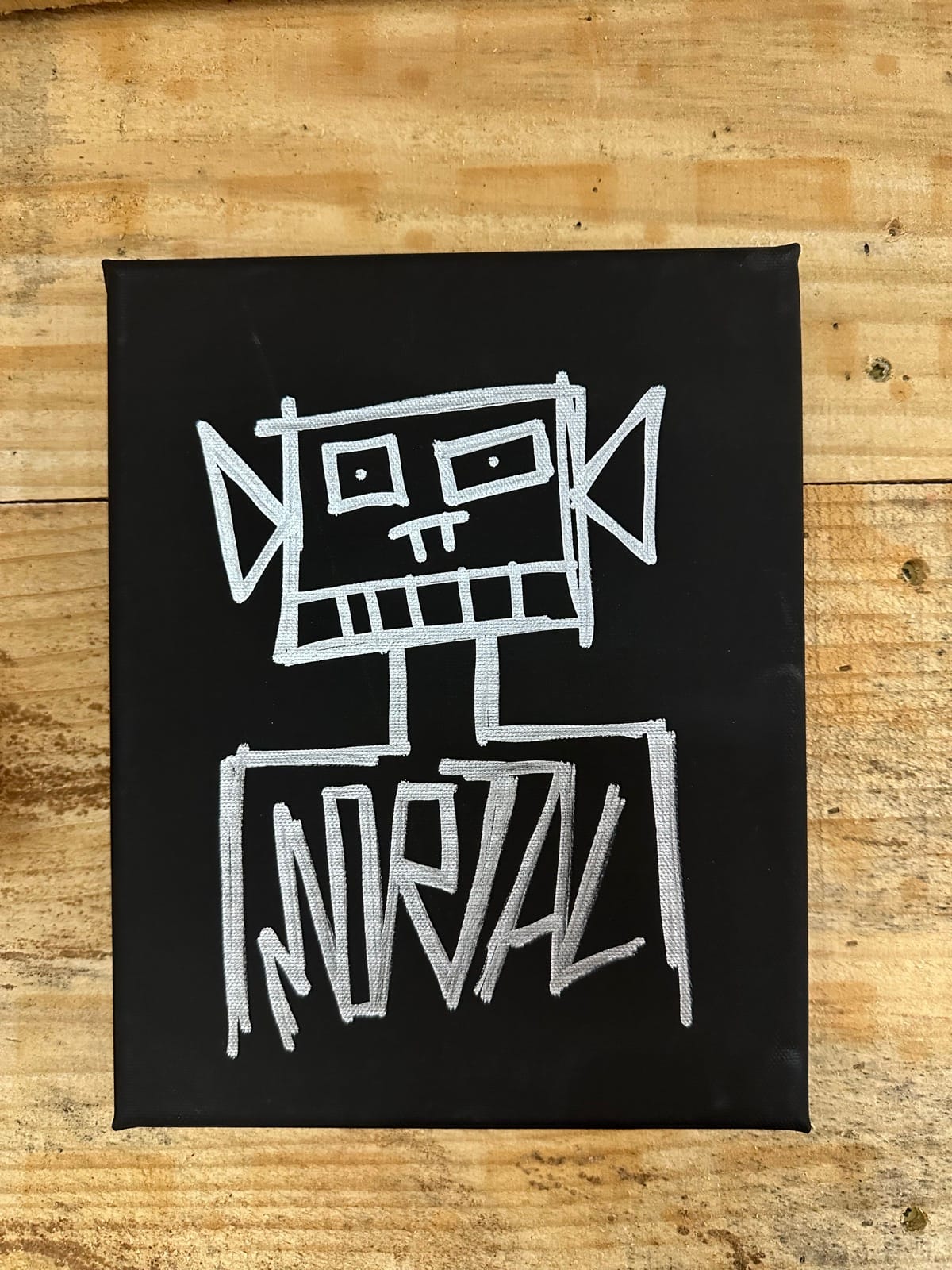 Black canvas with white line-drawn building by Dime